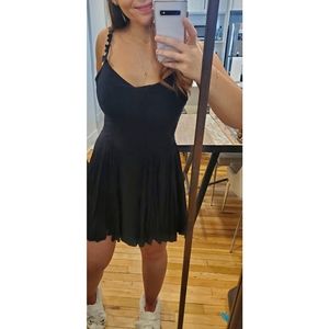 URBAN OUTFITTERS BOHO BLACK OPEN BACK FLOWER DRESS